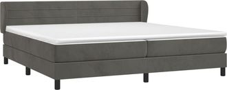 vidaXL Vidaxl - Cama Box Spring Con Colch&oacute;n Terciopelo Gris Oscuro 200x200 Cm