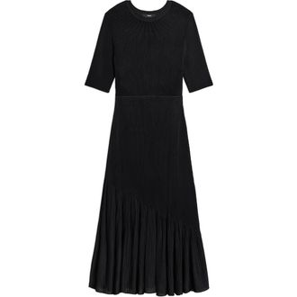 Theory Paneled Midi Dress in Black - 001 at Nordstrom, Size Petite