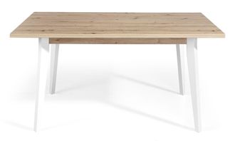 Pondecor Interiorismo Mesa comedor HANOVER sobre en MDF roble y patas blanco mate