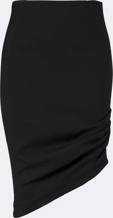 Carolina Herrera Falda midi asim&eacute;trica en mezcla de lana