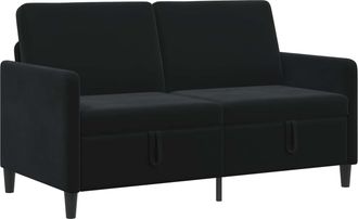 vidaXL Sof&aacute; Con Almacenamiento Negro 152 X 78 X 87 Cm Poli&eacute;ster Vidaxl