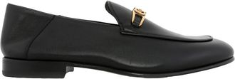 Ferragamo Mens Black Melbourne Gancini Ornament Moccasin, Size 5.5 ( US Size 5.5 )