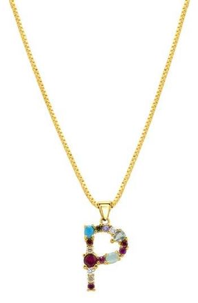 Adornia CZ Initial Pendant Necklace in Gold-P at Nordstrom Rack
