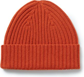 Oliver Brown Wool Beanie Hat - Burnt Orange