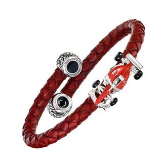 Jan Leslie Braided Sterling Silver Cuff Bracelet in Red at Nordstrom
