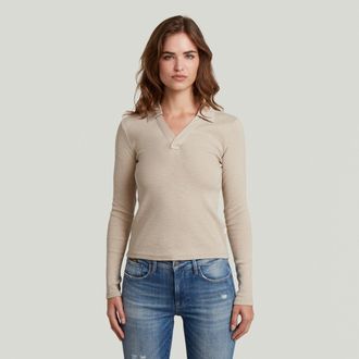 G-Star Polo Top Slim - Beige - Dames