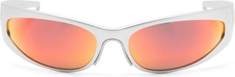 Balenciaga Silver-Tone Reverse XPander Wrap Sunglasses - Unisex - Acetate