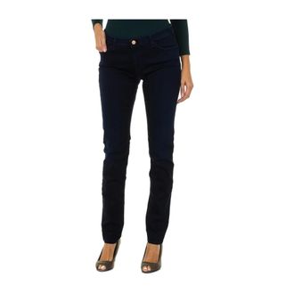 Armani Jeans Stretch denim jeans met logodetail - Dames - Slim Fit Jeans - Blauw - W24 - Denim - Jeans