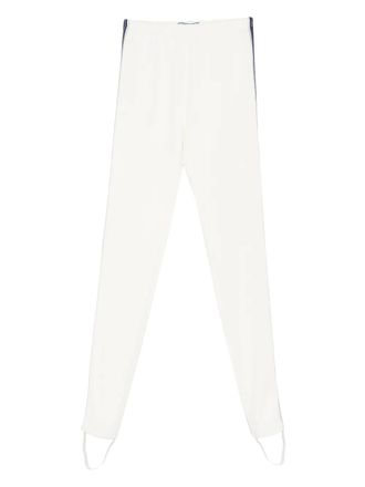 Prada stirrup-detail stripe leggings - Neutrals