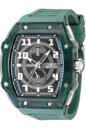 Invicta Racing 48445 Heren Horloge - Quartz Uurwerk - Plastic met zwarte Wijzerplaat - 48mm