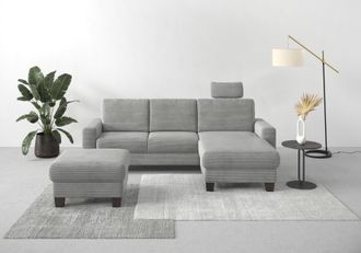 HOME AFFAIRE Ecksofa »Summer L-Form« mit Recamiere, mit oder ohne Bettfunktion und Bettkasten, Cord-Bezug