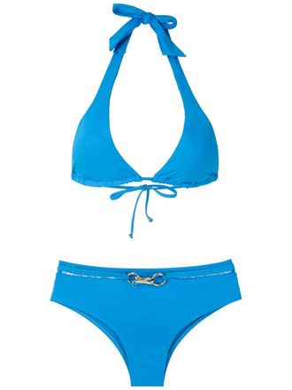 Amir Slama Set bikini con decorazioni metallizzate - Blu