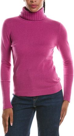 Fort&eacute; Cashmere Chunky Trim Turtleneck 100% Cashmere Sweater