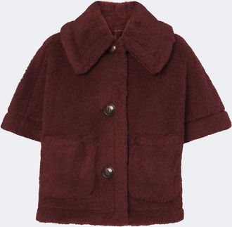 Max Mara Alpaca, wool, and silk teddy cape