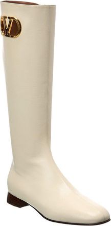 Valentino Vlogo Leather Knee-High Boot