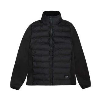 Rains Safi Fleece Hybrid Curve Jacket - Dames - Regenjassen - Zwart - M - Leer - Jassen