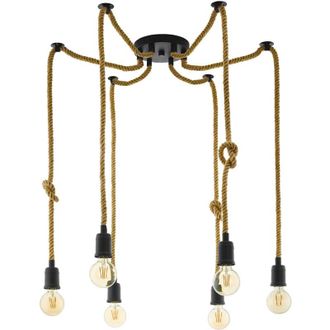 Eglo Eglo - Lampadario a Sospensione Vintage Rampside Acciaio Nero 6 Luci E27 D18