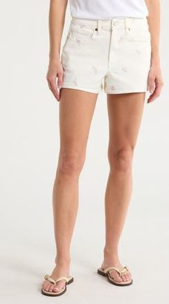 Blank NYC Reeve Floral Embroidered High Waist Denim Shorts in Summer Fling at Nordstrom Rack, Size 24