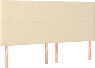 vidaXL Cabeceros 4 Unidades De Tela Color Crema 100x5x78/88 Cm Vidaxl