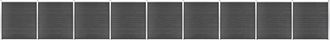 vidaXL Vidaxl - Juego De Paneles De Valla Wpc Negro 1564x186 Cm