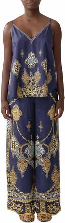 Camilla V Neck Cami Top In Imperial Gate