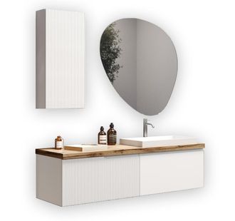 Aquadesign Mueble de ba&ntilde;o 6 piezas en mdf blanco mate
