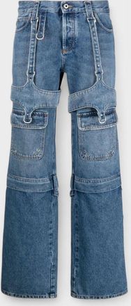 Off-white Womens Off-White Cargo Zip Pant Denim Blue - Size: 10/12