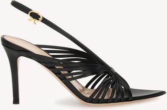 Gianvito Rossi Muse 85 Sandal in Black Leather at Nordstrom, Size 41.5