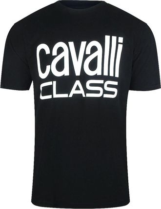Roberto Cavalli Mens Cavalli Class Bold Brand Black T-Shirt - Size: 44