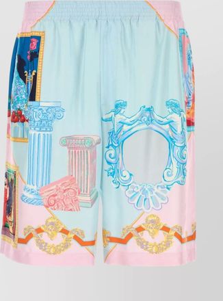 Versace bermuda shorts in printed satin