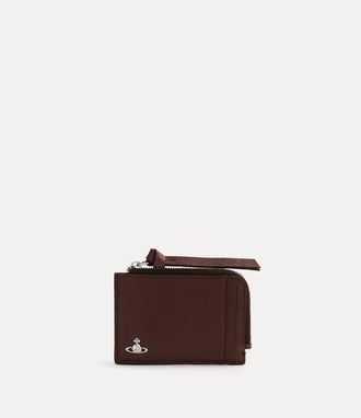 Vivienne Westwood Card Holder With Zip Supple Leather Chestnut One Size Unisex