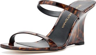 Stuart Weitzman Vinnie Wedge Slides Womens Sandals Classic : 9.5 M, Leather