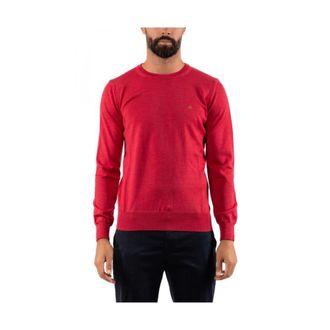Brooksfield Round-neck Knitwear, male, Red, Size: 2XL Mens Shirt