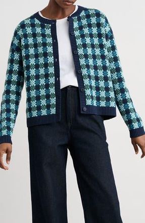 Seasalt Cornwall Kensa Jacquard Cardigan in Knit Circlet Maritime Emulsion at Nordstrom Rack, Size 14 Us / 18 Uk