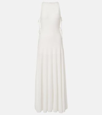 Alaia Ala&iuml;a Cotton-blend cr&ecirc;pe maxi dress