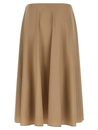 Moschino A-Line Midi Wool Skirt - Camel