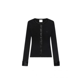 Courr&egrave;ges C&aacute;rdigan de punto con efecto vinilo - Knitwear - Mujer - Negro - M
