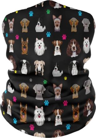 Generic Multicoloured Dog Print Neck Warmer, Snood, 2-3 Day Delivery