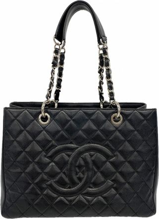 Chanel Black Grained Calfskin Tote Bag (Pre-Owned)