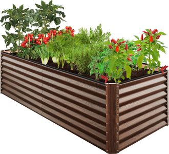Best Choice Products 8x4x2ft Outdoor Metal Raised Garden Bed for Vegetables Flowers Herbs