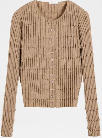 By Malene Birger Mon Twisted Rib Knit Cardigan