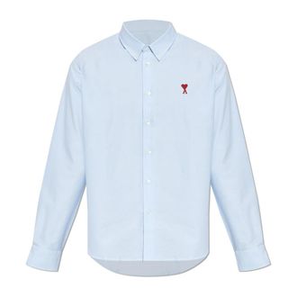 Ami Overhemd met logo - Heren - Casual Overhemden - Blauw - S - Katoen - Overhemden