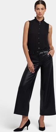 NYDJ Vegan Stretch Sculpt-Her Leer Wijde Pantalon | Zwart
