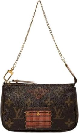 Louis Vuitton Pre-owned Mini Pochette Accessoires - Dames - Vintage Mini Tas - Bruin - ONE Size - Vintage