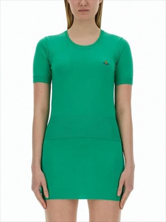 Vivienne Westwood Fitted Short-Sleeve Knit Top With Ribbed Detailing