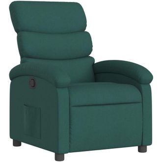 vidaXL Sill&oacute;n Reclinable De Tela Verde Oscuro Vidaxl
