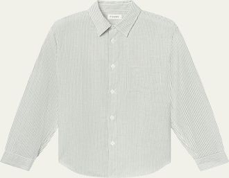 Frame Denim Mens Striped Tencel-Blend Button-Down Shirt