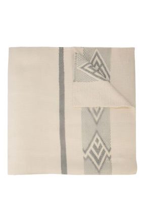 VOZ Wide Diagonal Alpaca Blanket in Ivory/grey at Nordstrom