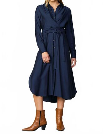Current Air Tie Shirt Dress In Navy