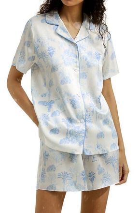 LilySilk La Terra Short Silk Pajama Set in La Terra Print at Nordstrom, Size Medium